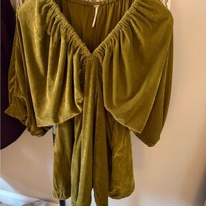 Free People Gold Velvet Dress